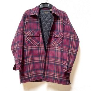 100% Cotton Vintage 90s Plaid Button Down Jacket with Quilted Liner